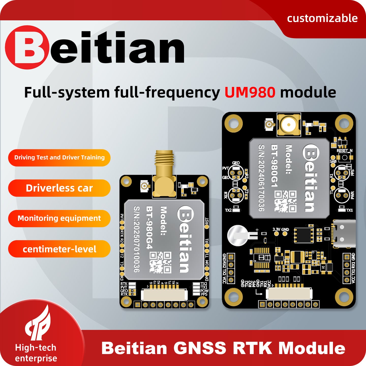 Beitian UM980 K902 Module RTK UAV Navigation High-precision BDS GPS Di ...