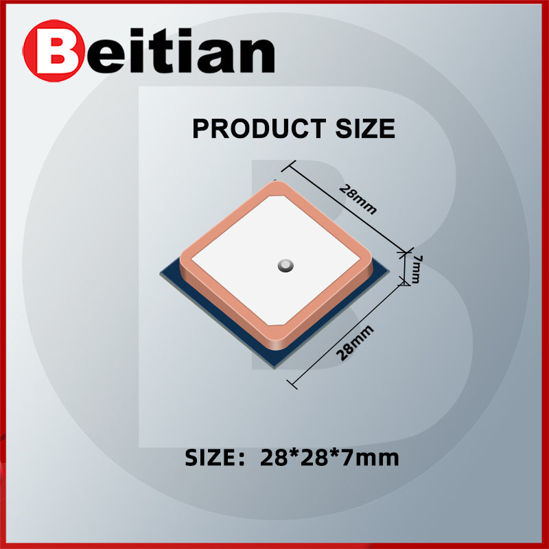 Beitian 28mm*28mm*7mm Ceramic GPS Single-frequency GNSS built-in ceramics antennas L1:1575.42MHz BT-25A 25B 25C