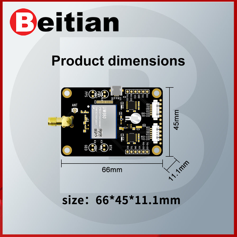 Beitian UM982 980 ZED-F9P module RTK high-precision centimeter-level GNSS positioning board for drones and vehicles