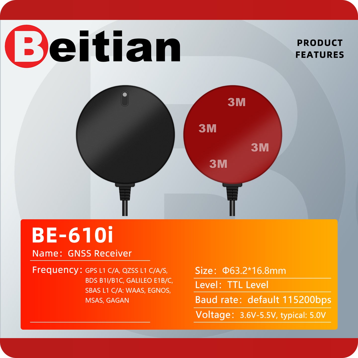 Beitian BE-610i M10 M9 GNSS Module Built-in IST8310 Compass Ceramic An ...