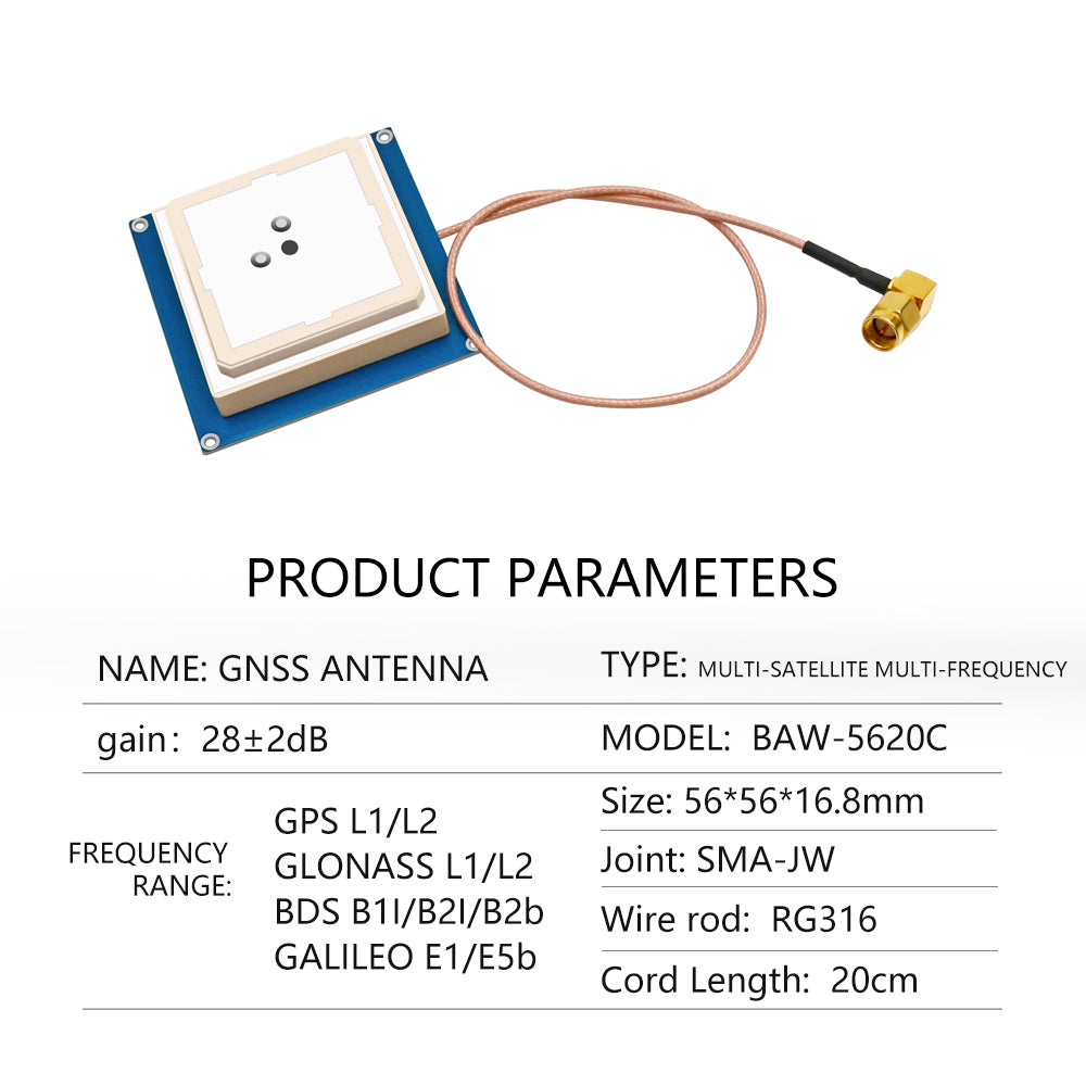 Beitian multi-path GPS L1/L2 GLONASS L1/L2 BDS B1I/B2I/B2b GALILEO E1/E5b for F9P RTK UAV UGV position GNSS antenna 5620 series