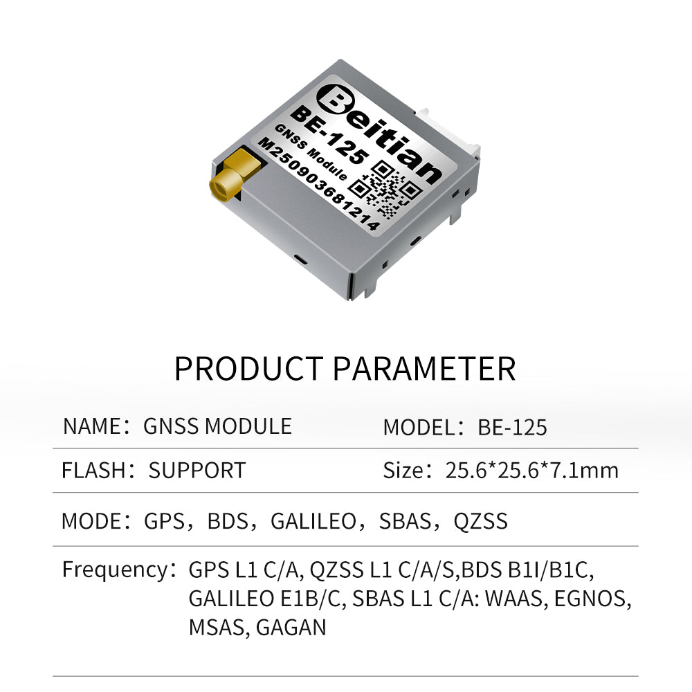 Beitian GPS module GLONASS GNSS base station timing BN-125 1PPS pulse-second BH-125