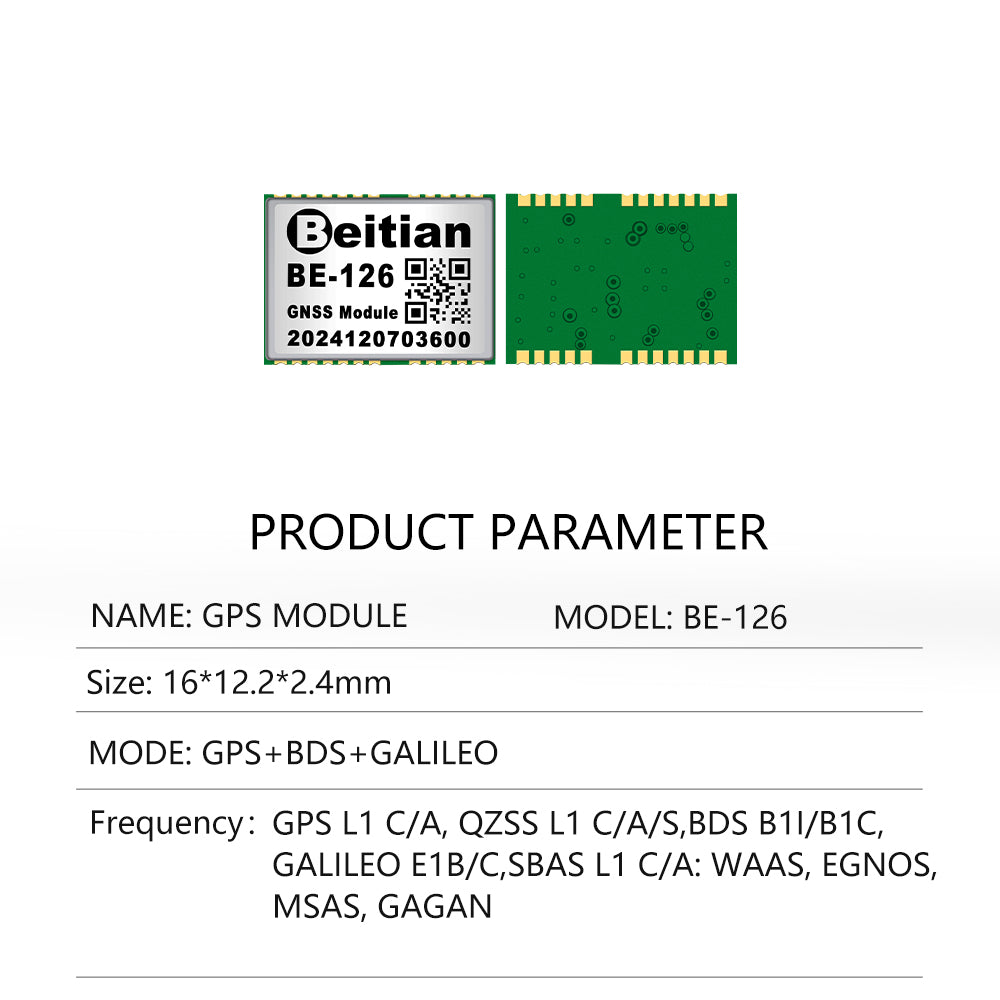 Beitian 10th generation small size GPS module supports BDS3 GNSS antenna customized BE-126 190