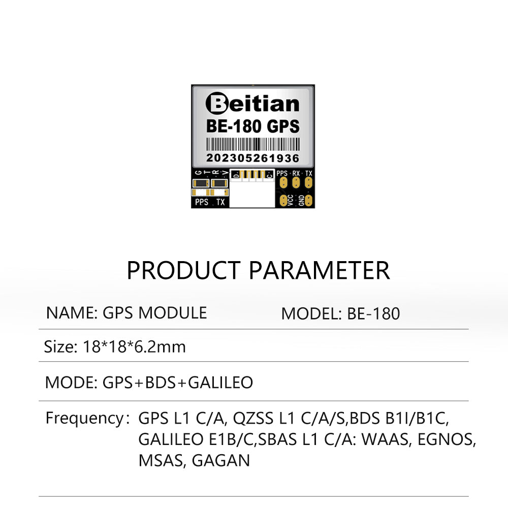 Beitian UART TTL Level Drone 180 series modules with Super Strong Ceramic Antenna
