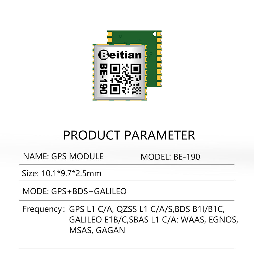 Beitian 10th generation small size GPS module supports BDS3 GNSS antenna customized BE-126 190