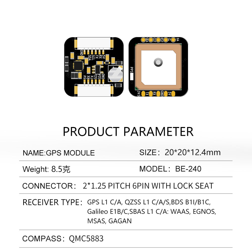 Beitian M10050 Beidou GPS module with compass QMC5883 multi-mode GNSS satellite positioning BE-240