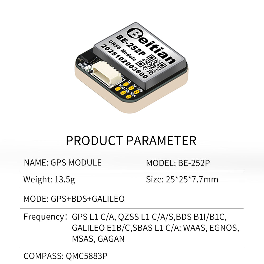 Beitian Integrated antenna GNSS chip Ultra-low power GNSS module 252 182 122series