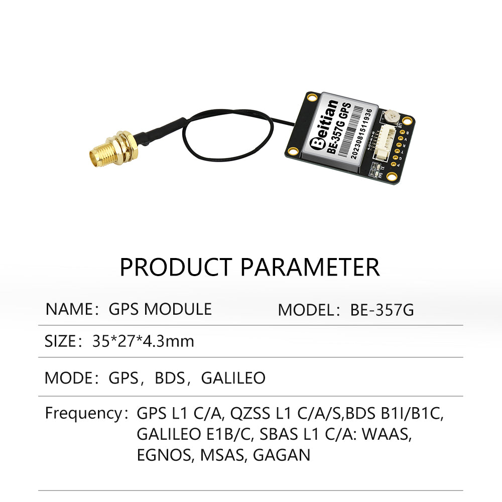 Beitian GLONASS GPS module + extra GLONASS GPS antenna TTL level 9600bps FLASH NMEA-0183 BN-357G 357P