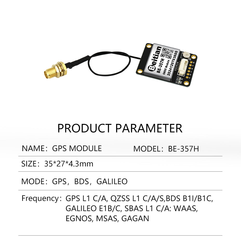 Beitian GLONASS GPS module + extra GLONASS GPS antenna TTL level 9600bps FLASH NMEA-0183 BN-357G 357P