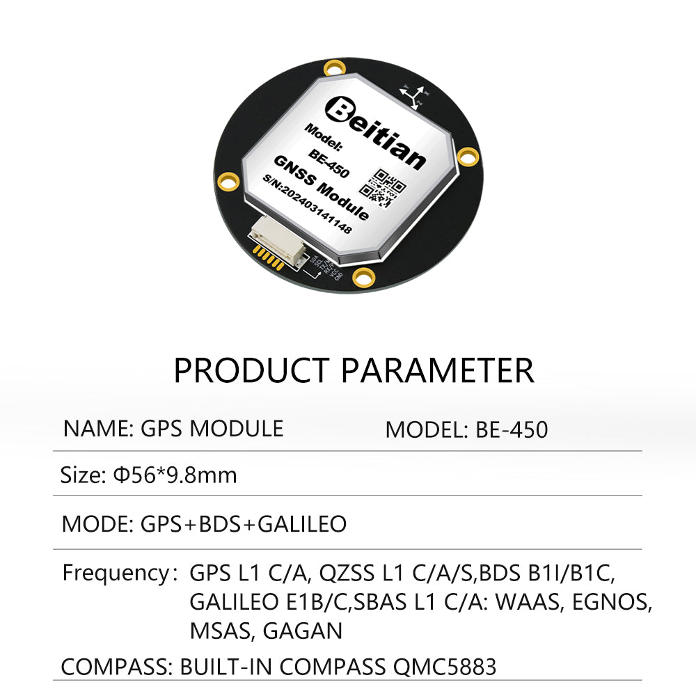 Beitian Designed with GPS GLONASS Module Compass QMC5883 450 series