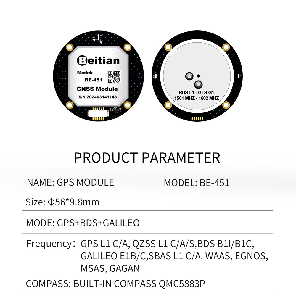 Beitian Designed with GPS GLONASS Module Compass QMC5883 450 series