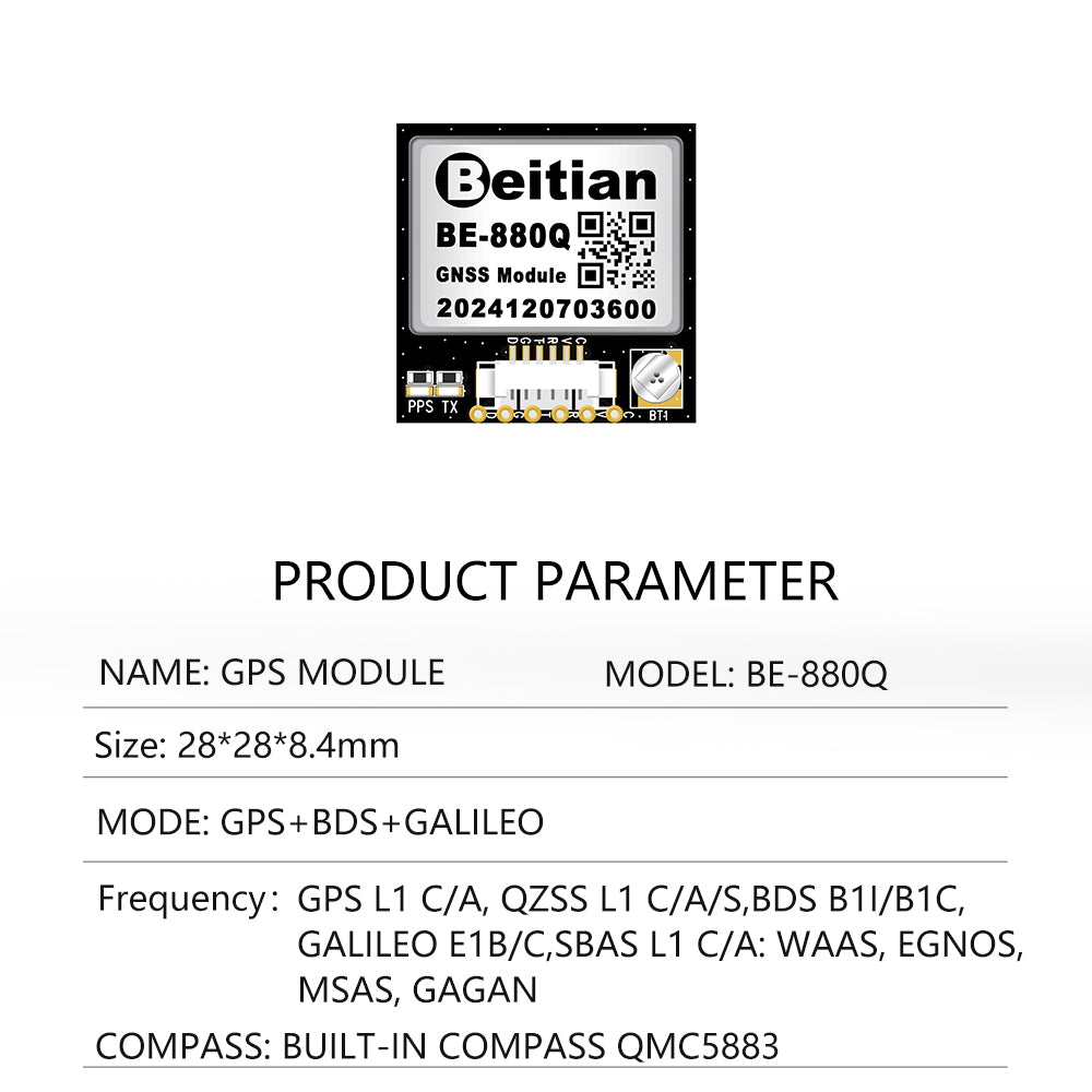 Beitian Built-in Compass QMC5883 HMC5883 RTK Arduino 880 Module Series