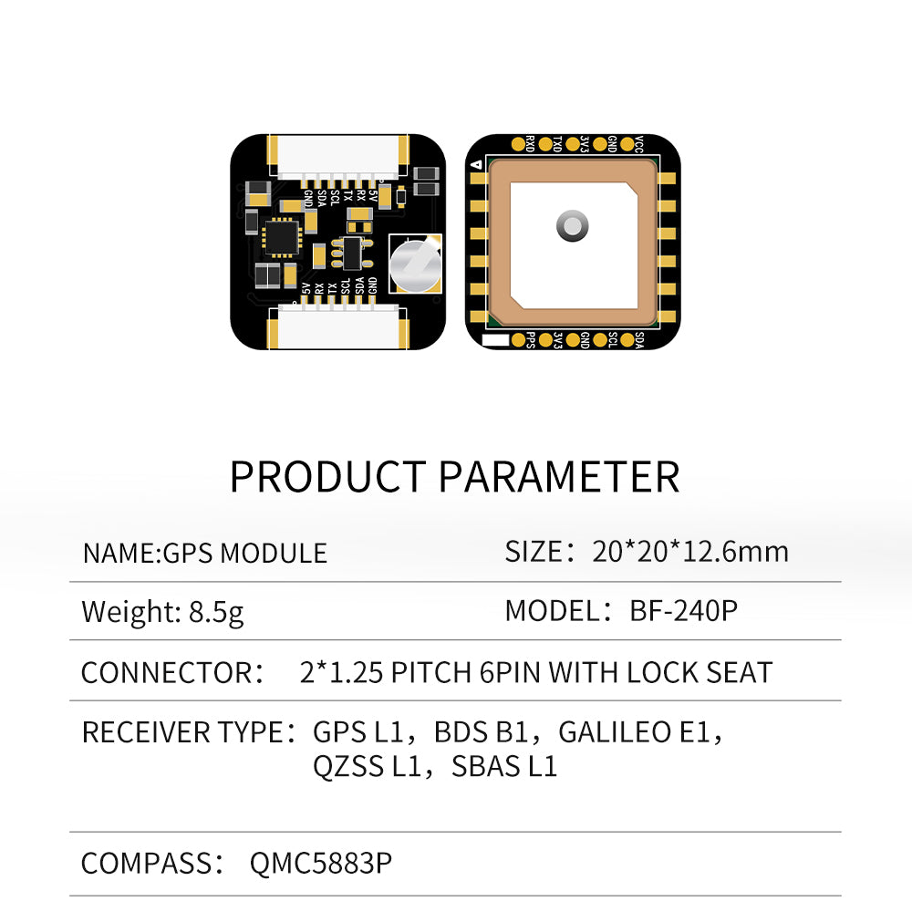 Beitian M10050 Beidou GPS module with compass QMC5883P multi-mode GNSS satellite positioning BE-240Q