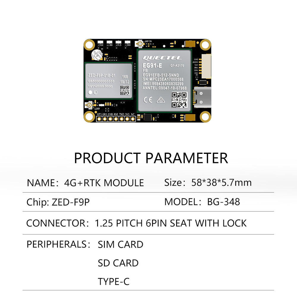 Beitian UM982/980 ZED-F9P module + 4G communication + Qianxun CORS account RTK GNSS board