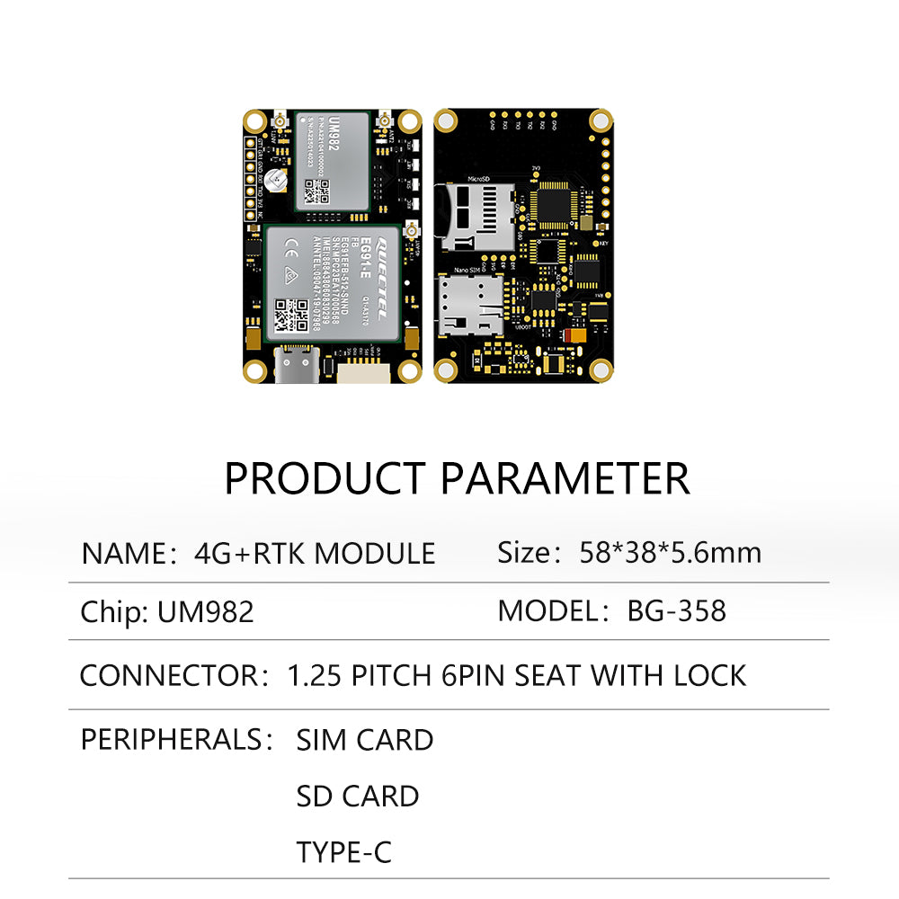 Beitian UM982/980 ZED-F9P module + 4G communication + Qianxun CORS account RTK GNSS board