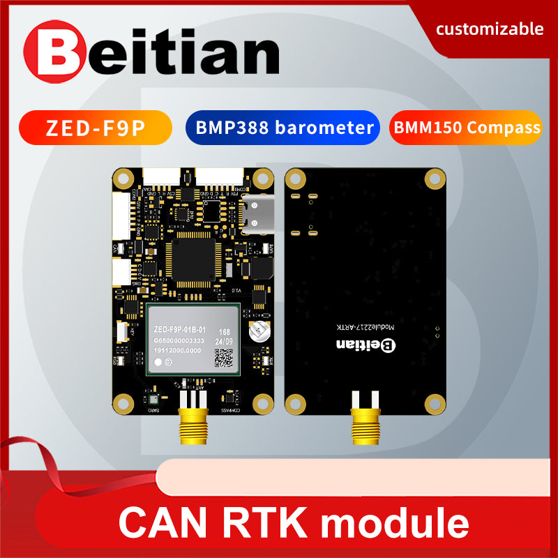 Beitian ZED-F9P geomagnetic BMM150 compass BMP388 barometer GNSS RTK positioning module BG-518