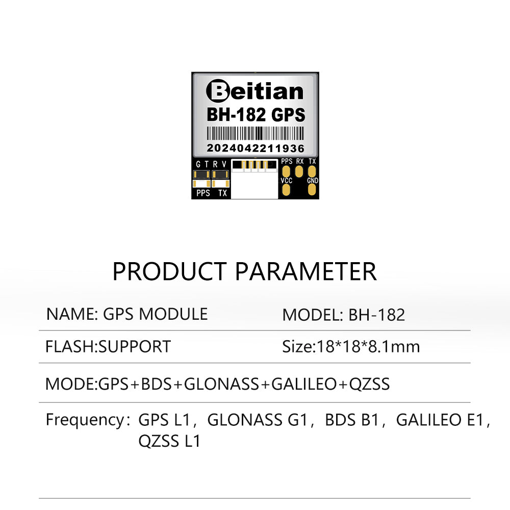 Beitian GPS module BH-182 222Q 252Q fixed-wing cross-country aircraft FPV return rescue F4F7H7 flight control