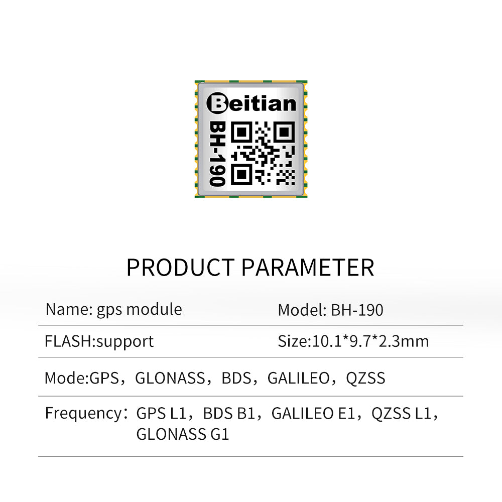 Beitian 10th generation small size GPS module supports BDS3 GNSS antenna customized BE-126 190