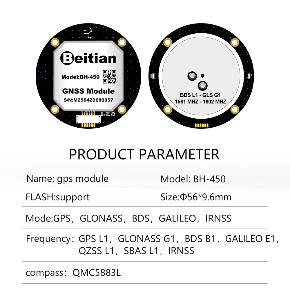 Beitian Designed with GPS GLONASS Module Compass QMC5883 450 series