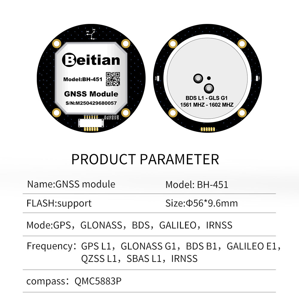 Beitian Designed with GPS GLONASS Module Compass QMC5883 450 series