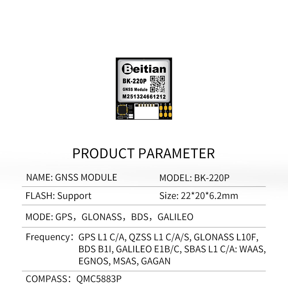 Beitian Integrated antenna M9140 GNSS chip Ultra-low power GNSS module