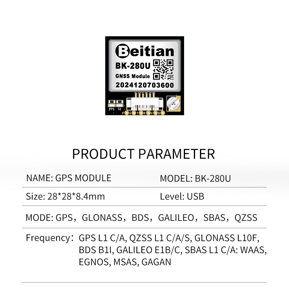 Beitian Integrated antenna M9140 GNSS chip Ultra-low power GNSS module