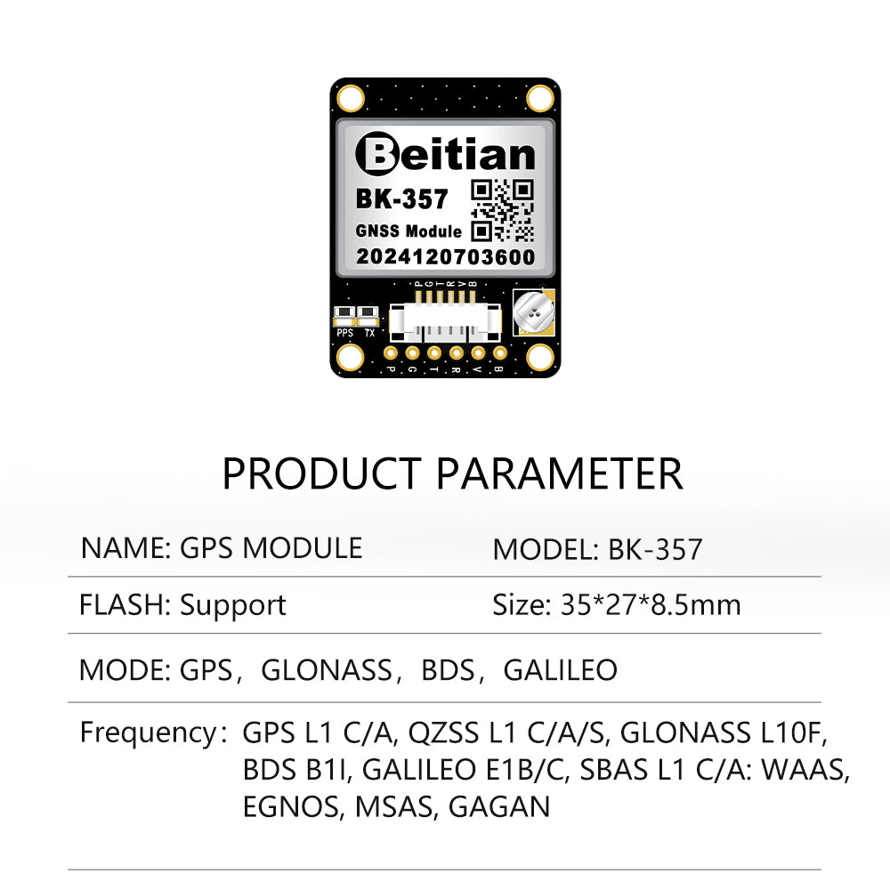Beitian Integrated antenna M9140 GNSS chip Ultra-low power GNSS module