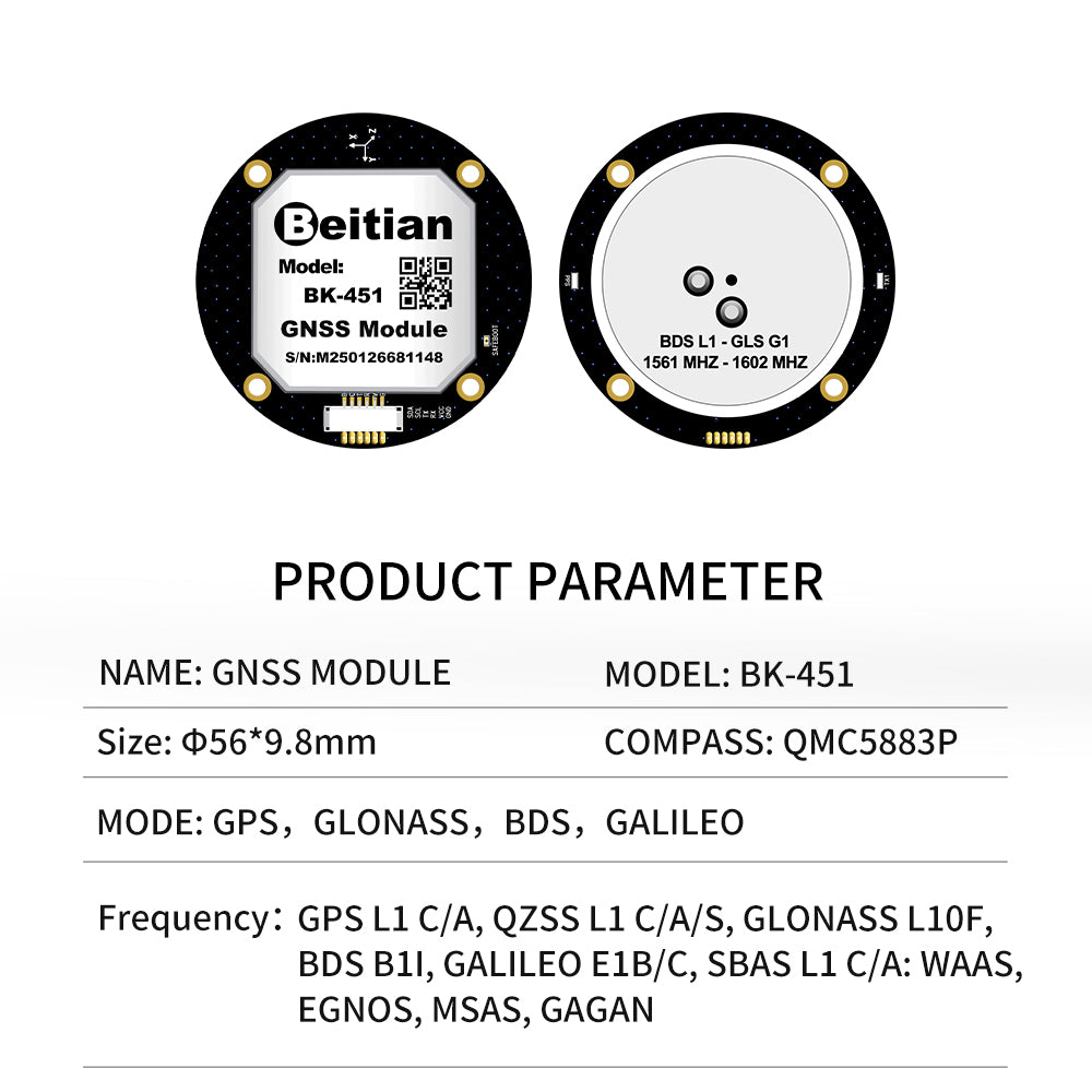 Beitian Designed with GPS GLONASS Module Compass QMC5883 450 series