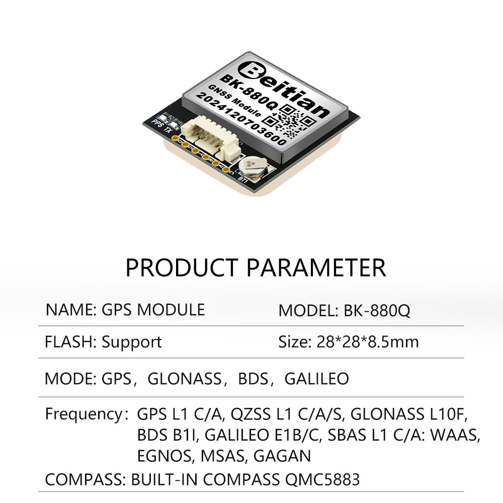 Beitian Built-in Compass QMC5883 HMC5883 RTK Arduino 880 Module Series