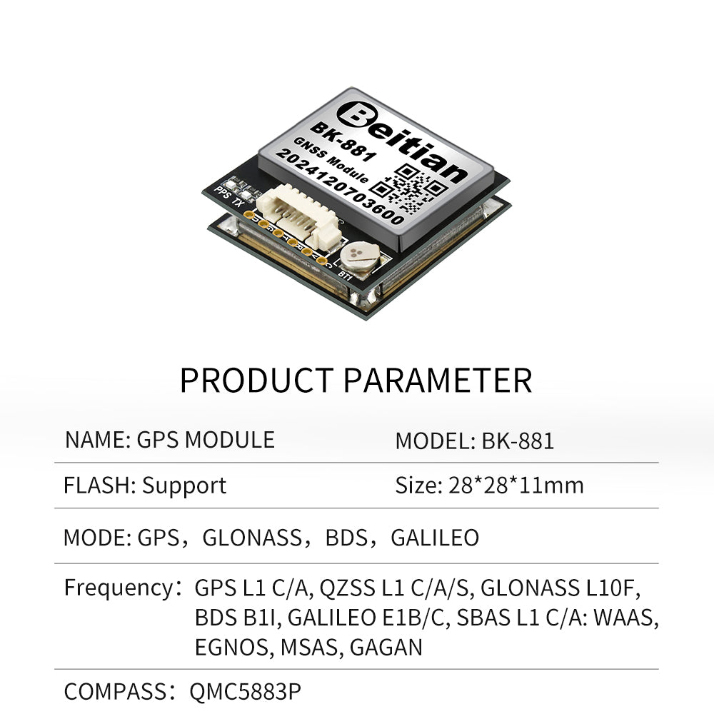 Beitian Integrated antenna M9140 GNSS chip Ultra-low power GNSS module