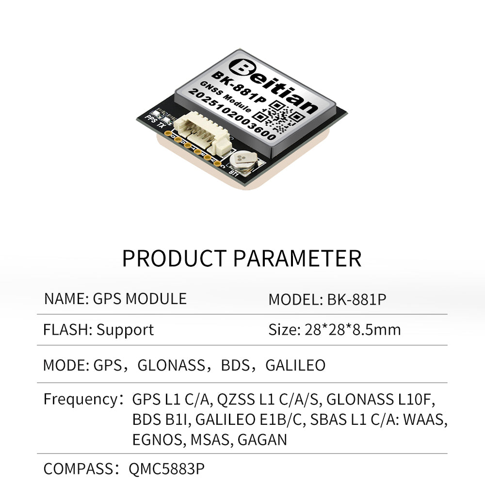 Beitian Integrated antenna M9140 GNSS chip Ultra-low power GNSS module