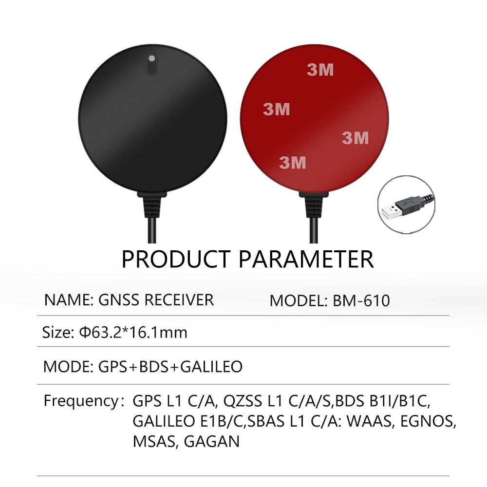 Beitian GMOUSE USB male Connector NMEA-0183 GPS Built-in Antenna GNSS Receiver BM-610 609