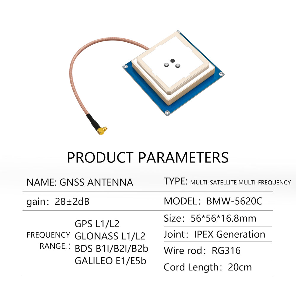 Beitian multi-path GPS L1/L2 GLONASS L1/L2 BDS B1I/B2I/B2b GALILEO E1/E5b for F9P RTK UAV UGV position GNSS antenna 5620 series