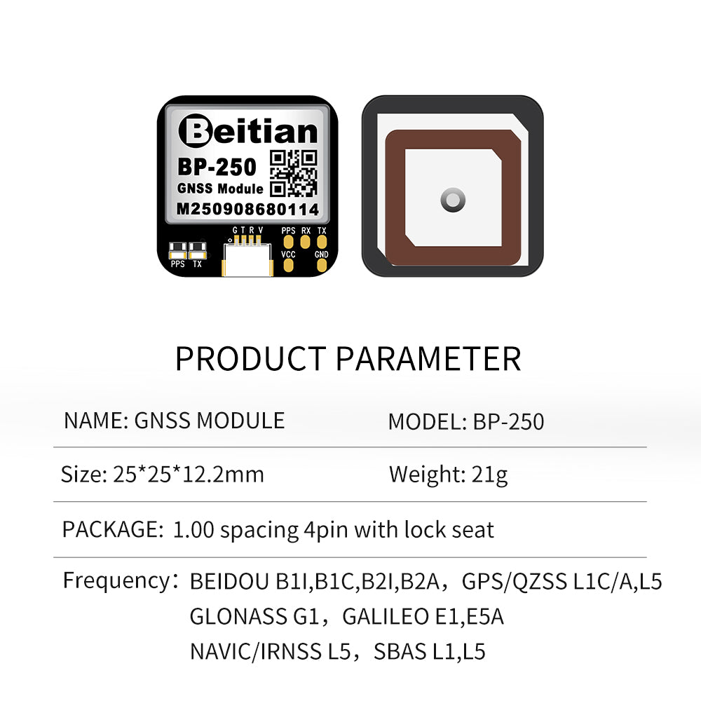 Beitian four-mode dual-frequency GNSS module high-precision RTK single Beidou GPS positioning multi-channel BP-280 357