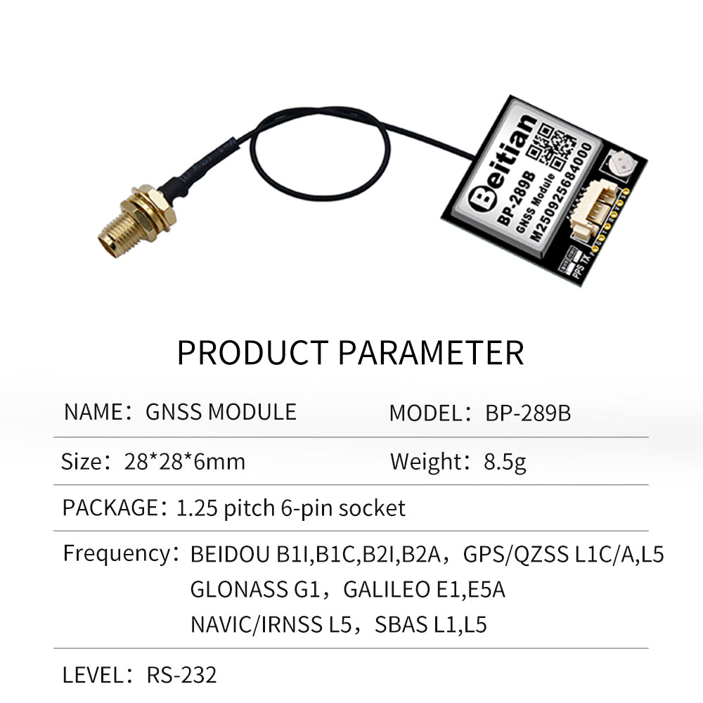 Beitian four-mode dual-frequency GNSS module high-precision RTK single Beidou GPS positioning multi-channel BP-280 357