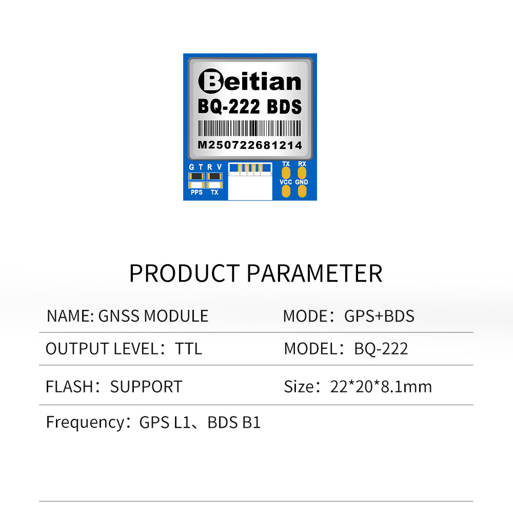 Beitian GPS module gps L1 TTL Level 5V AT6558F marine timing system with flash