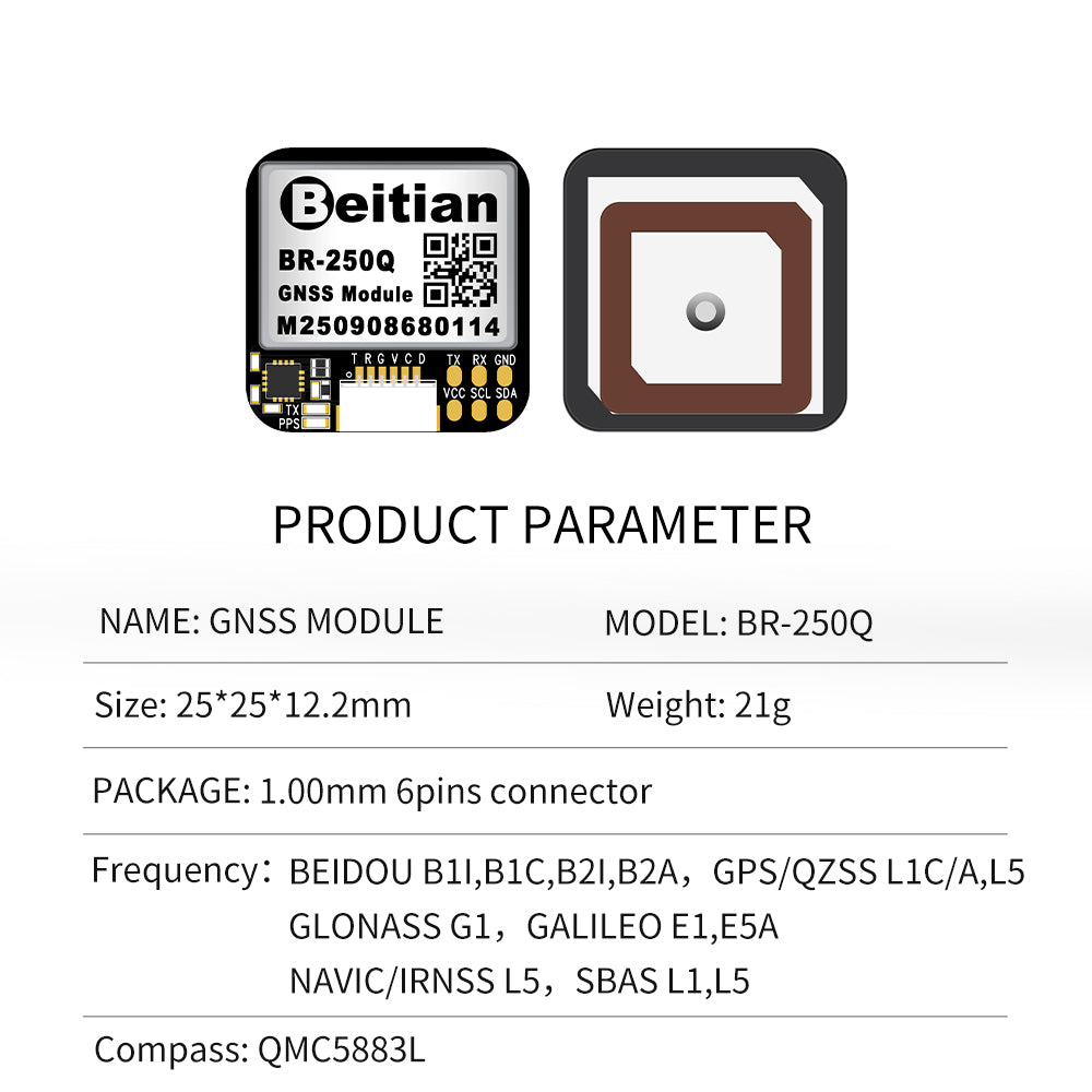 Beitian BR-280 dual-frequency multi-mode single Beidou GPS sub-meter GNSS positioning module with compass