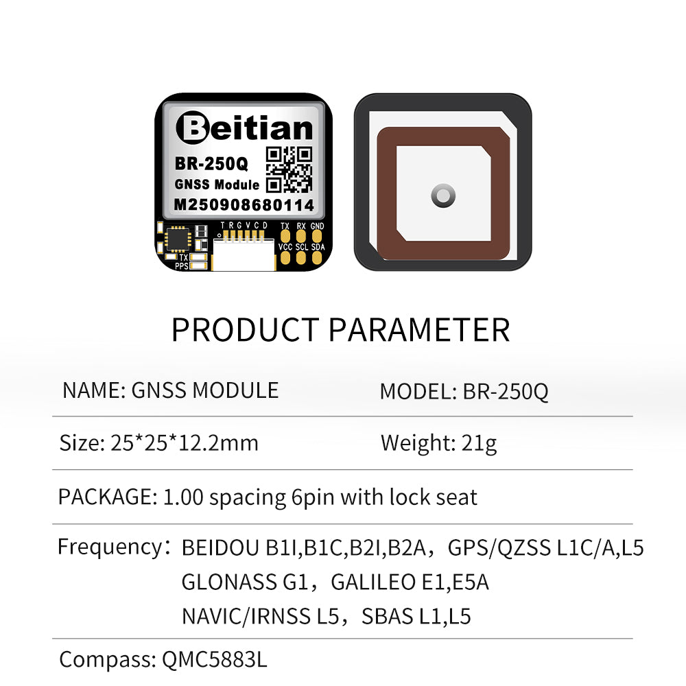 Beitian BR-280 dual-frequency multi-mode single Beidou GPS sub-meter GNSS positioning module with compass