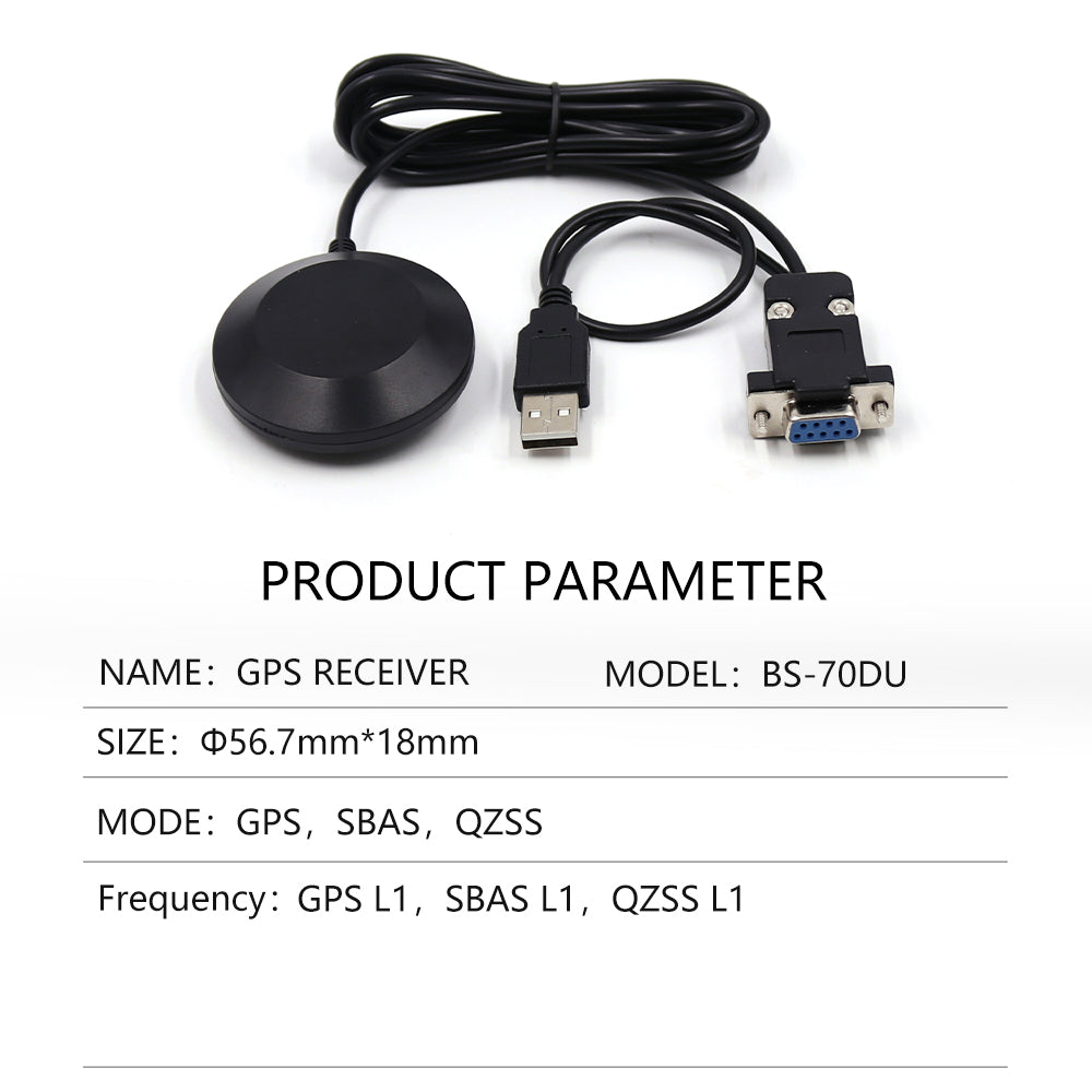 Beitian GPS Receiver Dual GLONASS RS-232 DB9  Serial Female USB Connector Waterproof No. 0 shell series