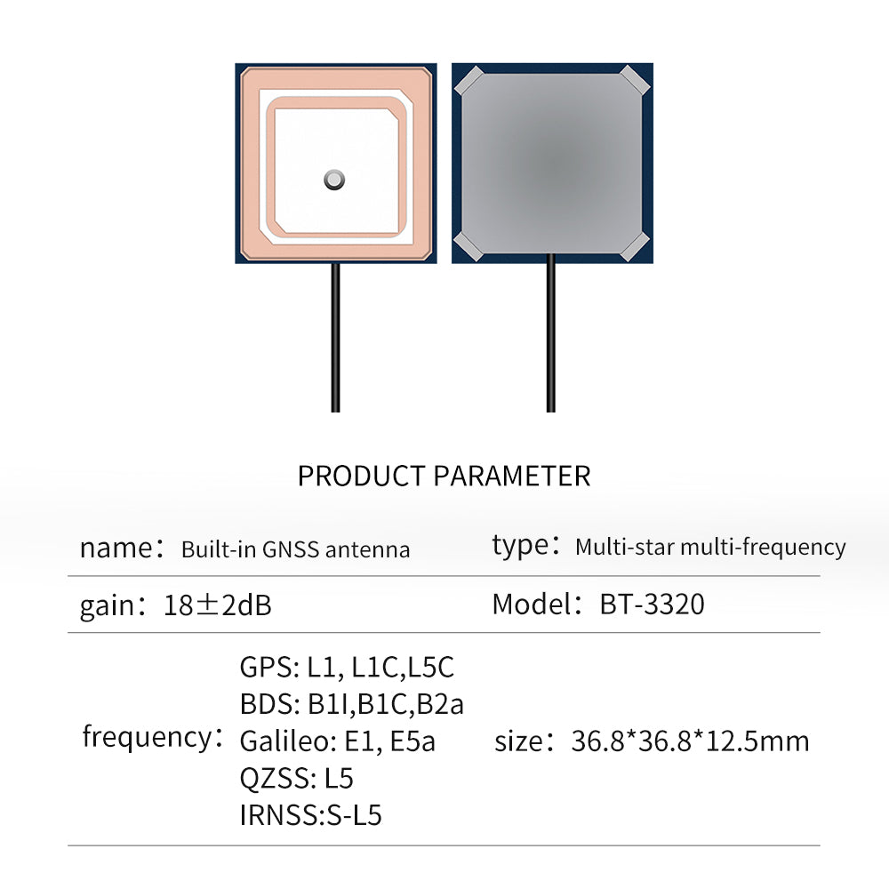 Beitian High Gain TPEX Control Connector TYPE Rg1.13 Cable GNSS Active Antenna BT-3320