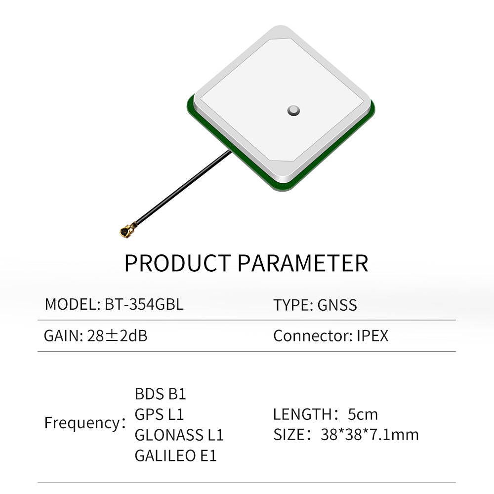 Beitian NEO M8N M8P M8T GLONASS BDS GALILEO GPS antenna cirocomm internal GNSS antenna 5cm cable IPEX connector BT-354GBL