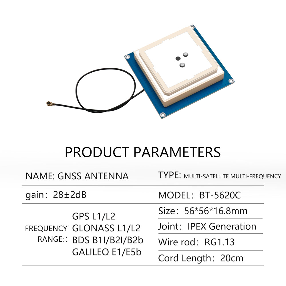 Beitian multi-path GPS L1/L2 GLONASS L1/L2 BDS B1I/B2I/B2b GALILEO E1/E5b for F9P RTK UAV UGV position GNSS antenna 5620 series