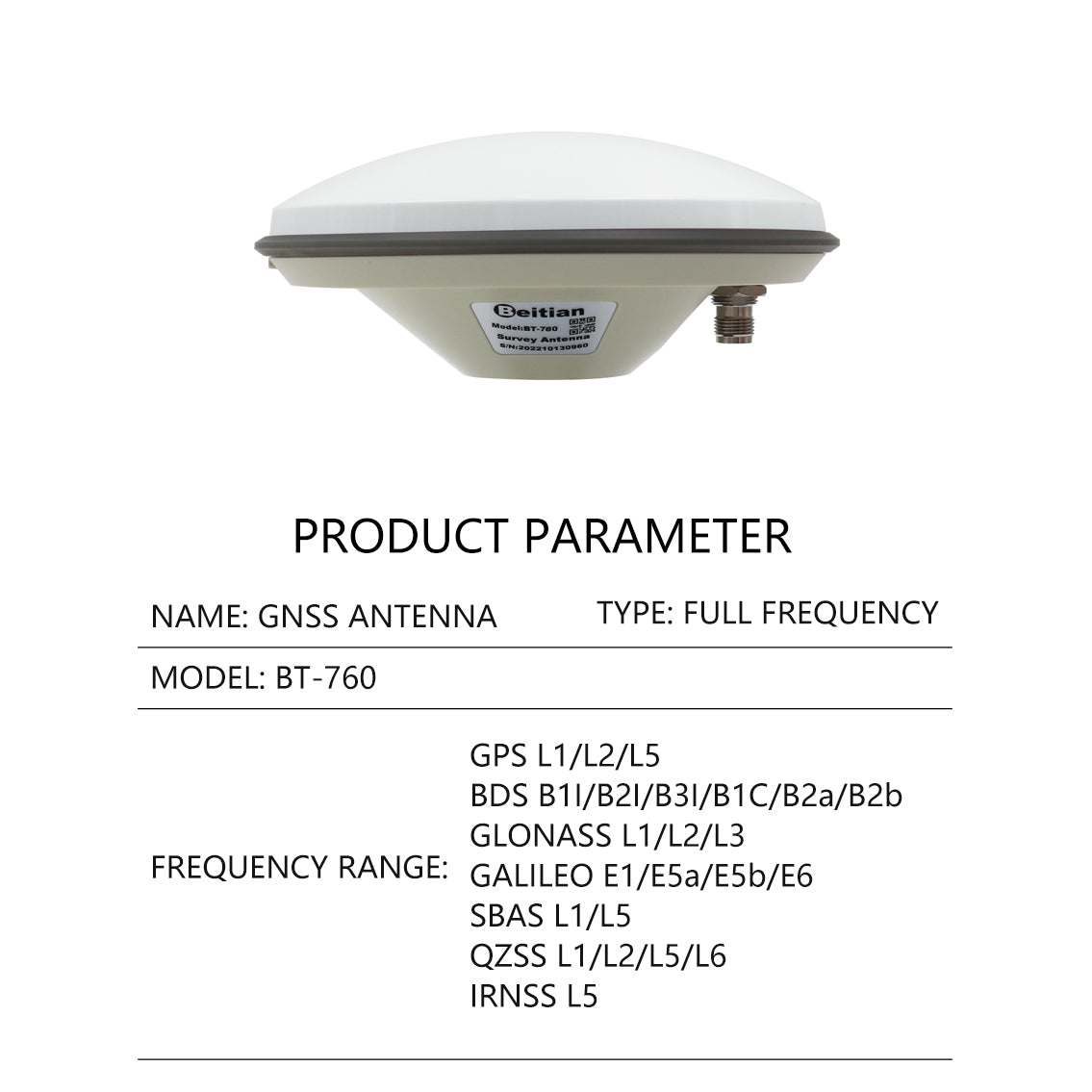 Beitian Gain High Precision Provide Stability And Reliability External Dish For Positioning Application GNSS Antenna