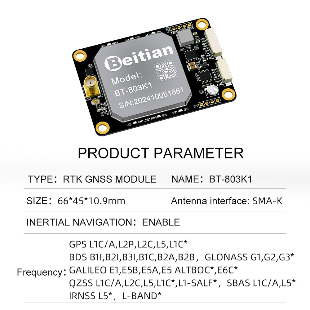 Beitian Sino K803 high-precision GNSS module RTK differential inertial navigation measurement Beidou GPS positioning BT-803K1