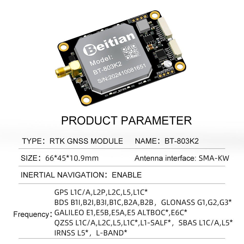 Beitian Sino K803 high-precision GNSS module RTK differential inertial navigation measurement Beidou GPS positioning BT-803K1