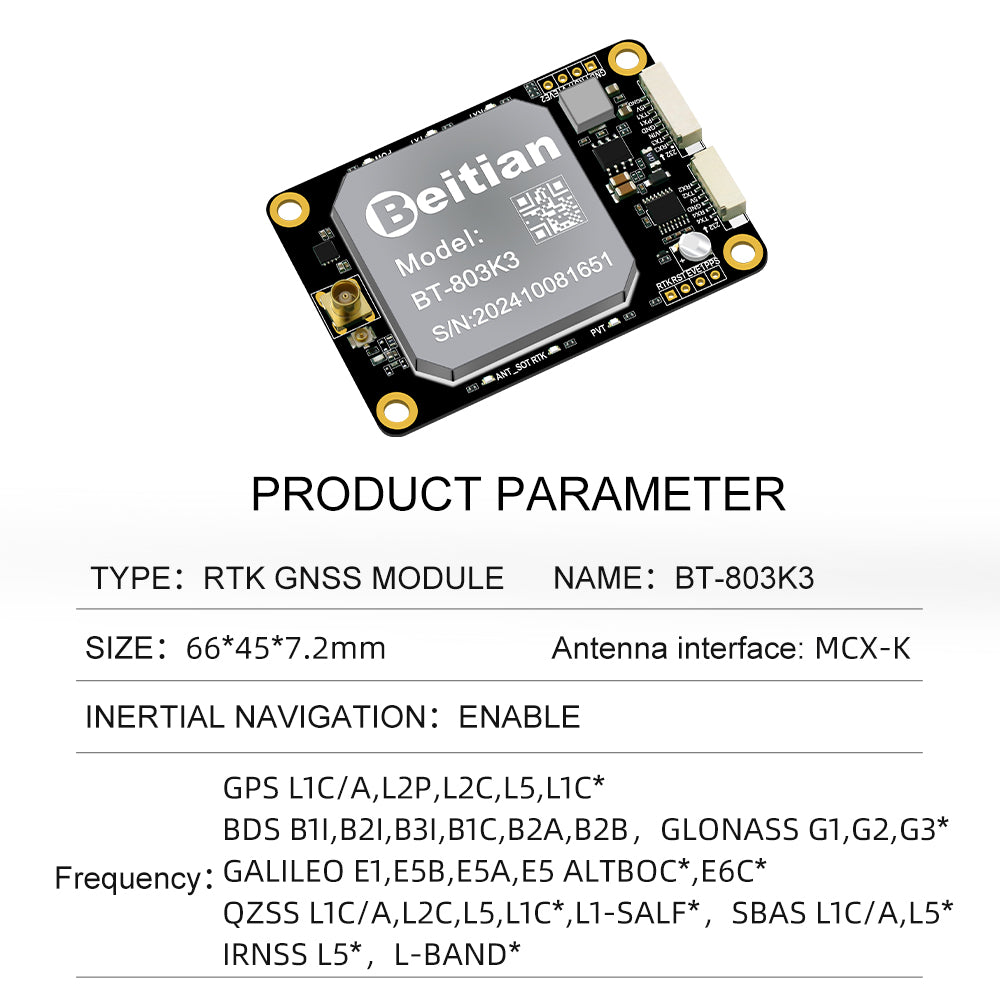 Beitian Sino K803 high-precision GNSS module RTK differential inertial navigation measurement Beidou GPS positioning BT-803K1