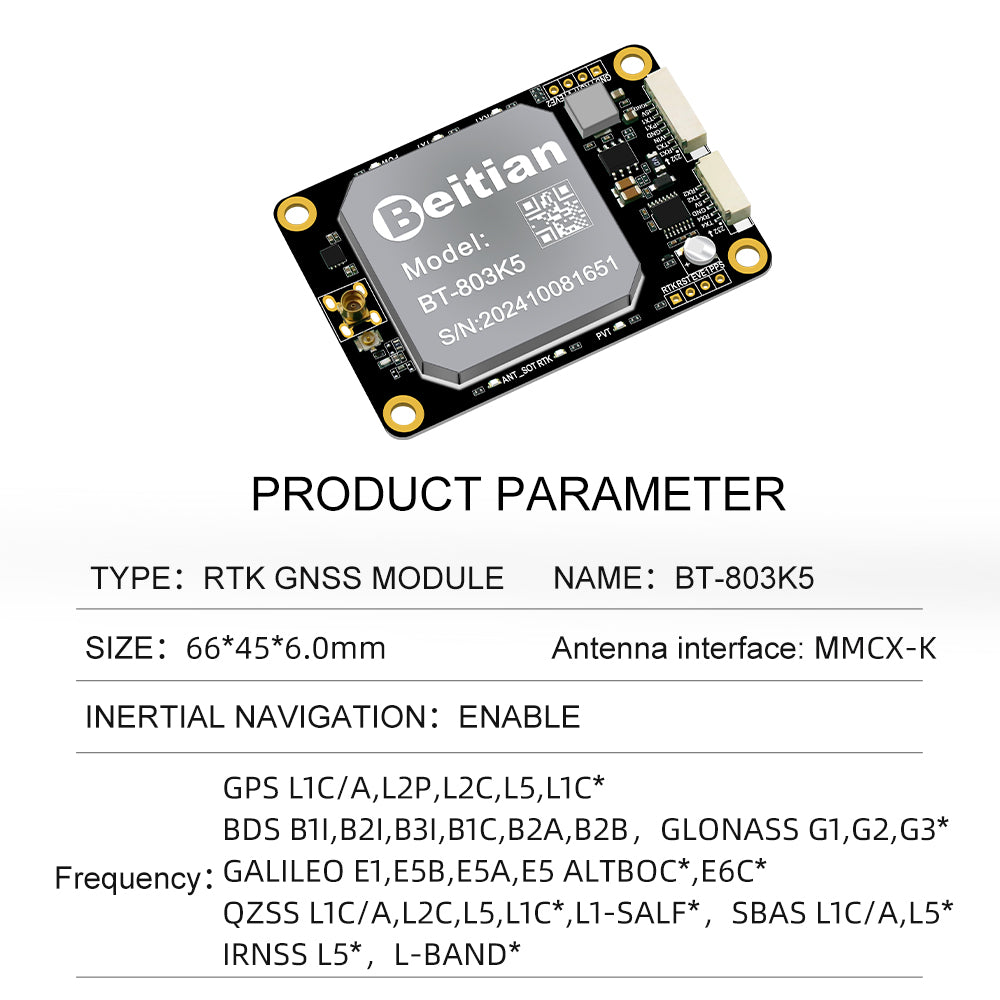 Beitian Sino K803 high-precision GNSS module RTK differential inertial navigation measurement Beidou GPS positioning BT-803K1