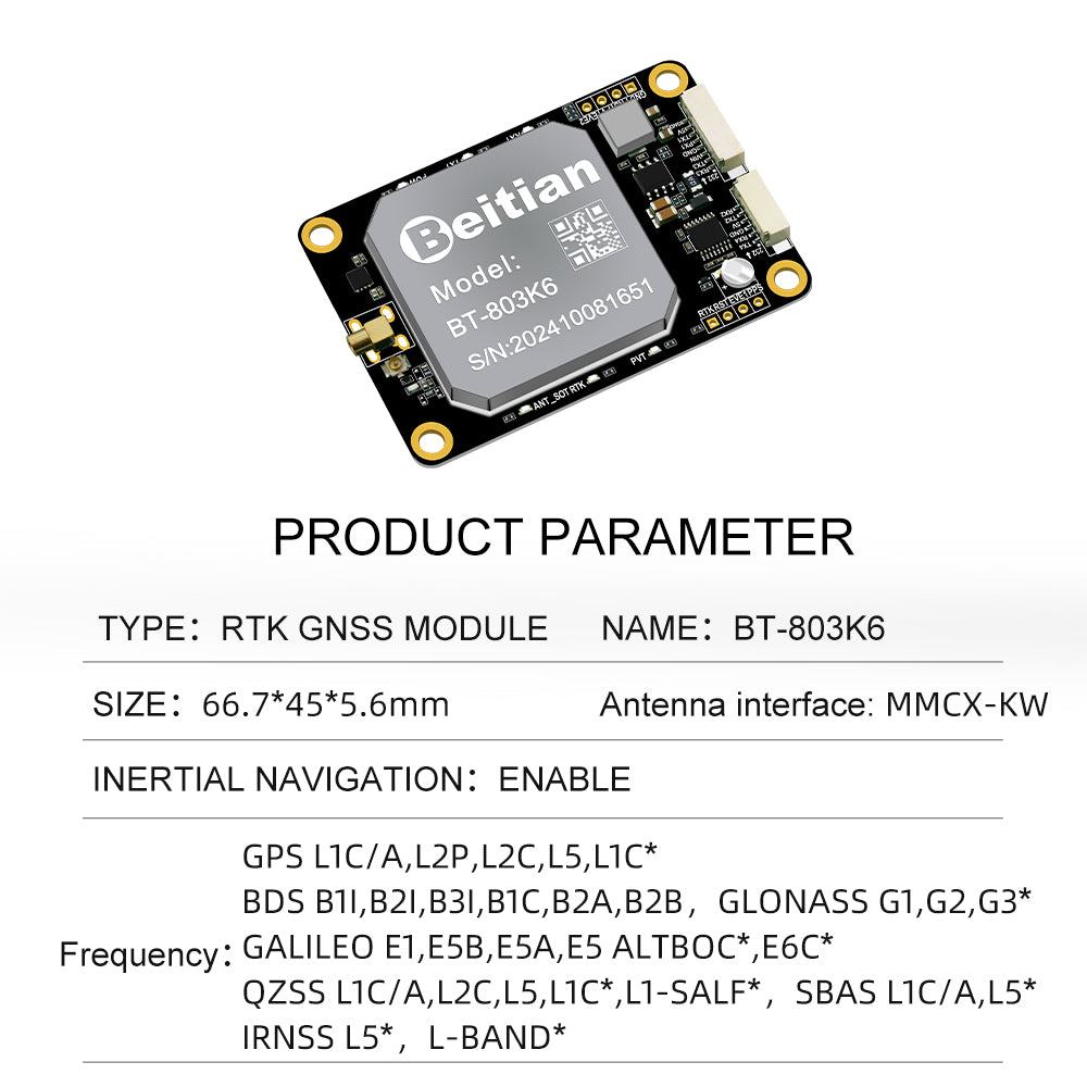 Beitian Sino K803 high-precision GNSS module RTK differential inertial navigation measurement Beidou GPS positioning BT-803K1