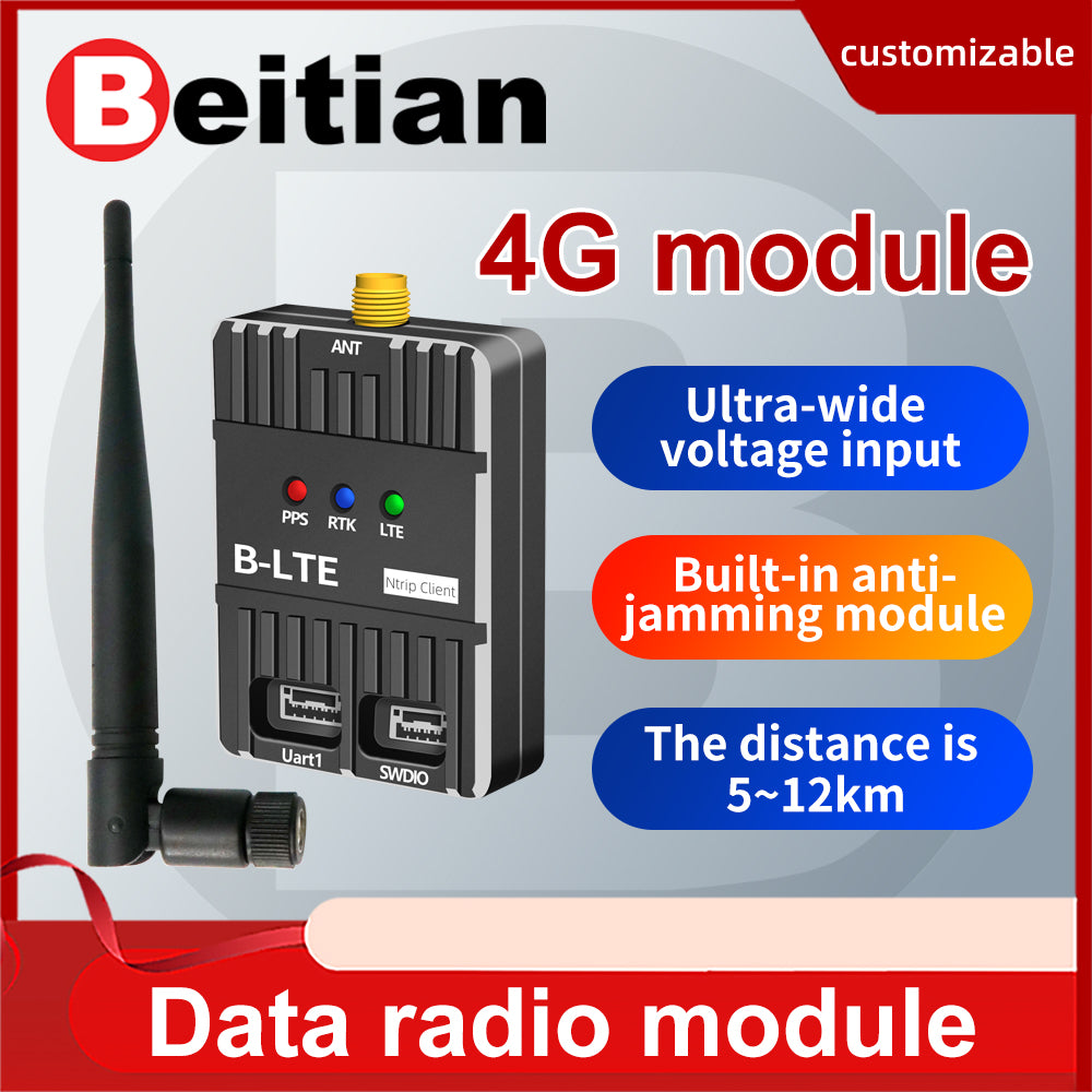 Beitian 30km long distance 4G communication data transmission radio module RTK UAV GNSS receiver BT-B488