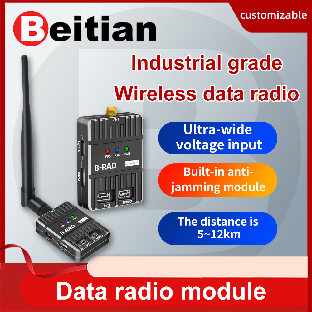 Beitian Industrial-grade Wireless Data Transmission Radio Module GNSS Receiver RTK UAV Power Line Patrol BT-B480